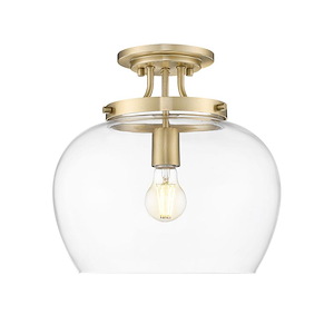 Joliet - 1 Light Semi-Flush Mount-12.5 Inch Tall and 13 Inch Wide - 1397086