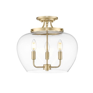Joliet - 3 Light Semi-Flush Mount-14 Inch Tall and 15.75 Inch Wide - 1397085