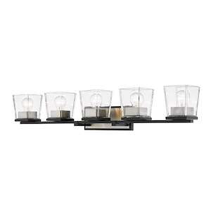 Bleeker Street - 5 Light Bath Vanity in Craftsman Industrial Style - 42.5 Inches Wide by 7.5 Inches High - 1002046