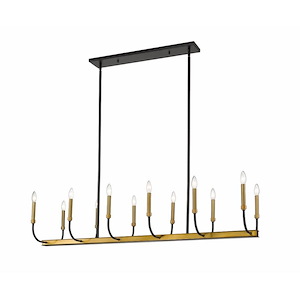 Haylie - 12 Light Island/Billiard in Linear Style - 14.5 Inches Wide by 134 Inches High - 937890