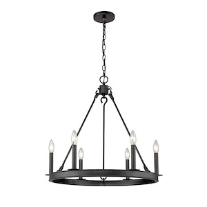 Barclay - 6 Light Chandelier in Linear Style - 25 Inches Wide by 24 Inches High - 937838