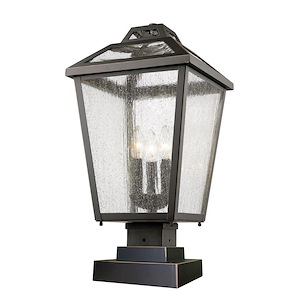 Bayland - 3 Light Outdoor Square Pier Mount Lantern in Colonial Style - 11 Inches Wide by 21.5 Inches High - 464612