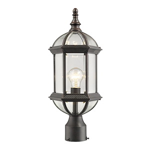 Annex - 1 Light Outdoor Post Mount Lantern in Industrial Style - 8 Inches Wide by 19.5 Inches High - 623980