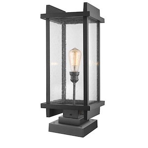 Fallow - 1 Light Outdoor Square Pier Mount Lantern in Contemporary Style - 10 Inches Wide by 24.5 Inches High - 689200