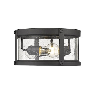 Roundhouse - 3 Light Outdoor Flush Mount in Period Inspired Style - 12 Inches Wide by 6 Inches High - 856987