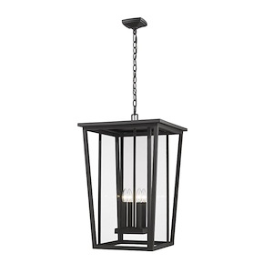 Seoul - 4 Light Outdoor Chain Mount Pendant In Craftsman Style-28 Inches Tall and 18 Inches Wide - 1113144