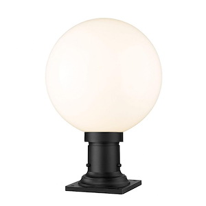 Laurent - 1 Light Outdoor Pier Mount Light with Opal Glass and Square Base In Modern Style-17.75 Inches Tall and 12 Inches Wide - 1283283