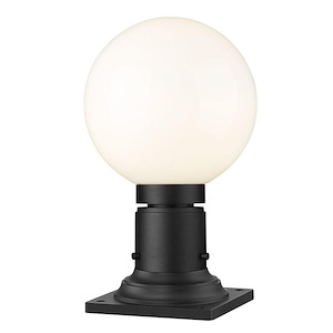 Laurent - 1 Light Outdoor Pier Mount Light with Opal Glass and Square Base In Modern Style-13.5 Inches Tall and 8 Inches Wide - 1283288