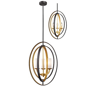 Ashling - 3 Light Pendant in Architectural Style - 15.13 Inches Wide by 23 Inches High - 550199
