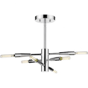 Ascension - 6 Light Semi-Flush Mount In Architectural Style-15 Inches Tall and 12.5 Inches Wide - 1112997