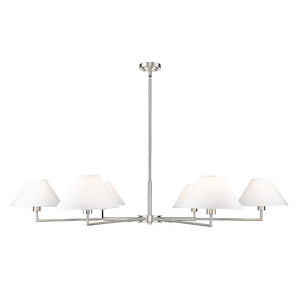 Leila - 6 Light Chandelier In Modern Style-10.75 Inches Tall and 63 Inches Wide - 1325478