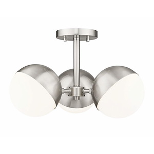 Realm Sphere - 3 Light Semi-Flush Mount-10.5 Inch Tall and 17.25 Inch Wide - 1365443
