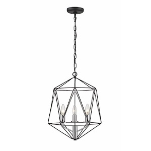 Geo - 3 Light Chandelier in Geometric Architectural Style - 14.25 Inches Wide by 17.75 Inches High - 1223592