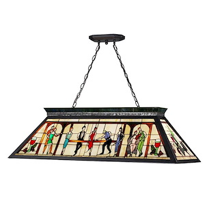 Tiffany - 4 Light Island/Billiard in Seaside Style - 18.5 Inches Wide by 13 Inches High - 402240